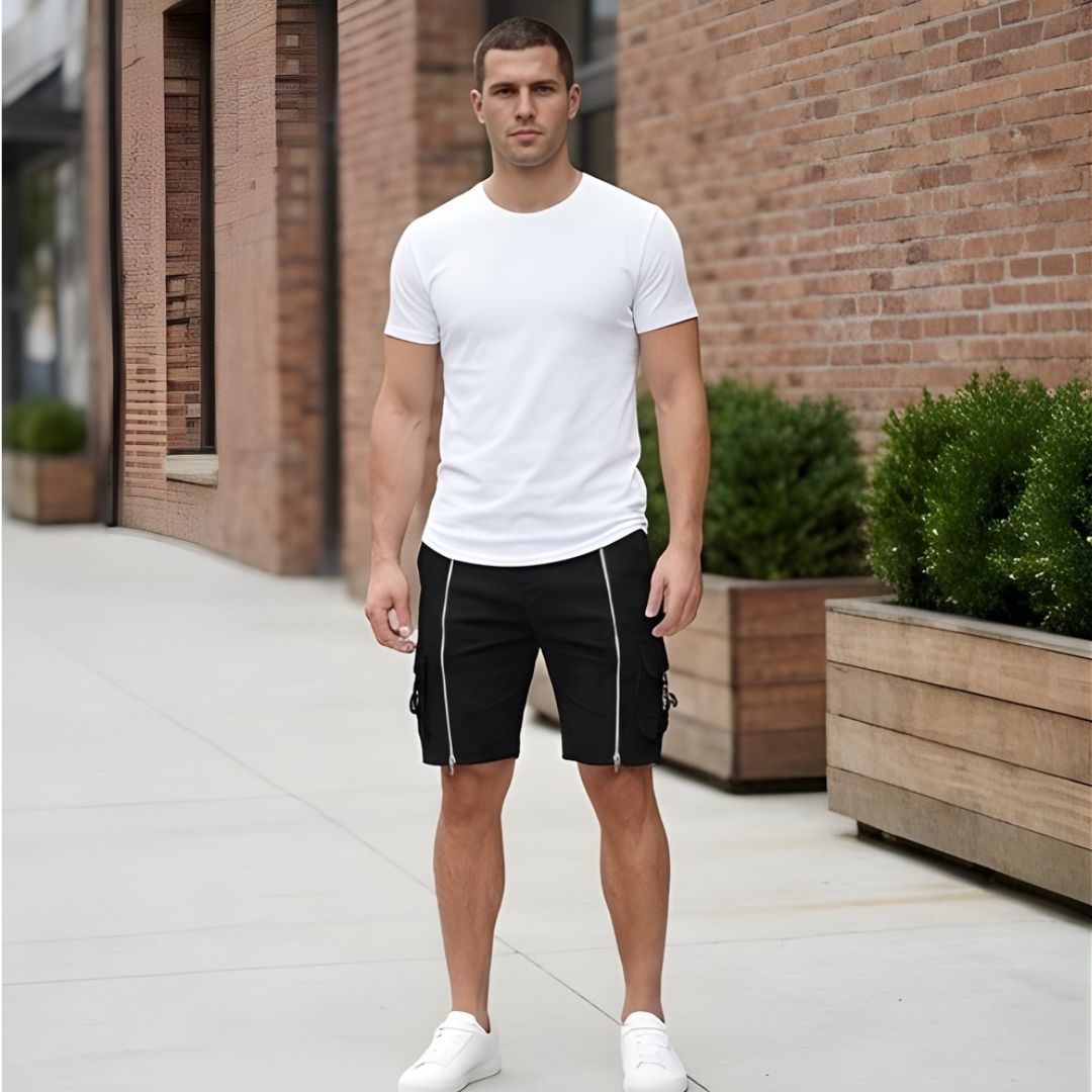 Rivet™ – Zipper Accent Multi-Pocket Tactical Cargo Shorts + 50% OFF