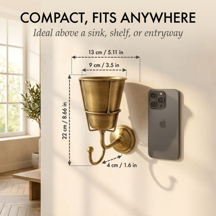 Patina™ – Vintage Brass Wall-Mounted Flower Vase with Hook + 50% OFF