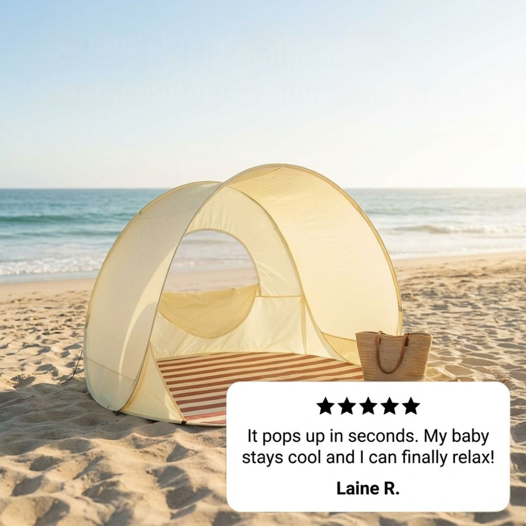 Shorecove™ – Pop-Up Beach Tent with UPF 50+ Sun Protection &amp; 360° Airflow + 50% OFF