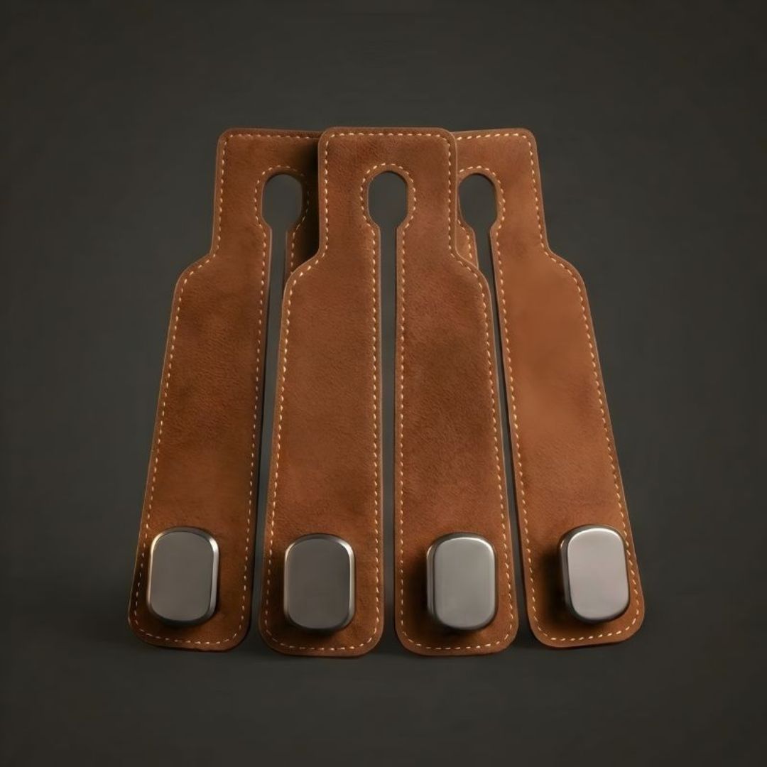 Anchor™ – Leather Car Headrest Hooks with Double Grip (Holds 30 lb) + 50% OFF