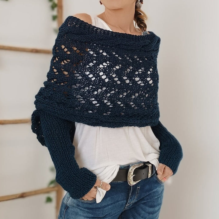 The AuraKnit Cable Wrap – Versatile Knitted Shrug for Women + 50% OFF