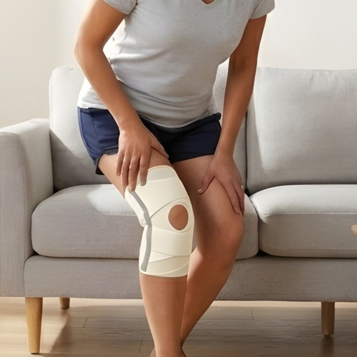 FlexAnchor™ – Open-Patella Knee Brace with V-Strap Support &amp; Spring Stabilizers + 50% OFF