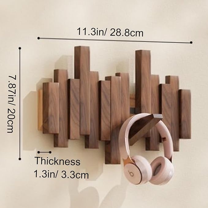 The AuraCoat Piano Rack - Wall-Mounted Wooden Coat Rack with Piano Key Style Design + 50% OFF