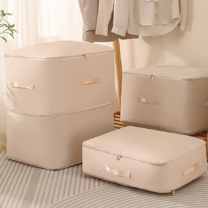 The AuraMax Compression Organizer - Ultra Space Saving, Self-Compression, and Large Khaki Size + 50% OFF