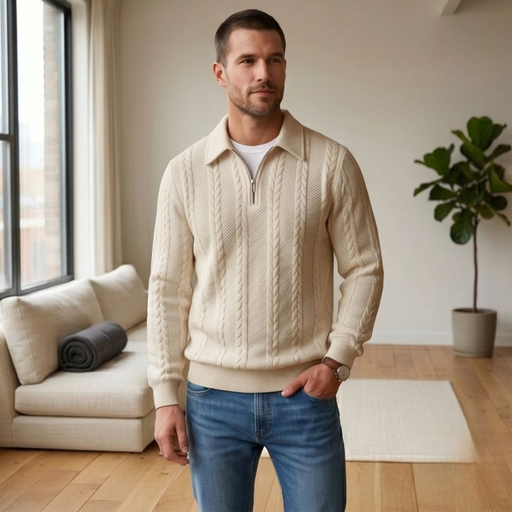 Braidwell™ – Cable-Knit Half-Zip Men&