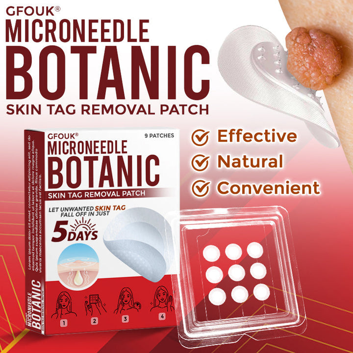 The AuraClear Skin Tag Patch - Botanic MicroNeedle Removal, Visible Results + 50% OFF