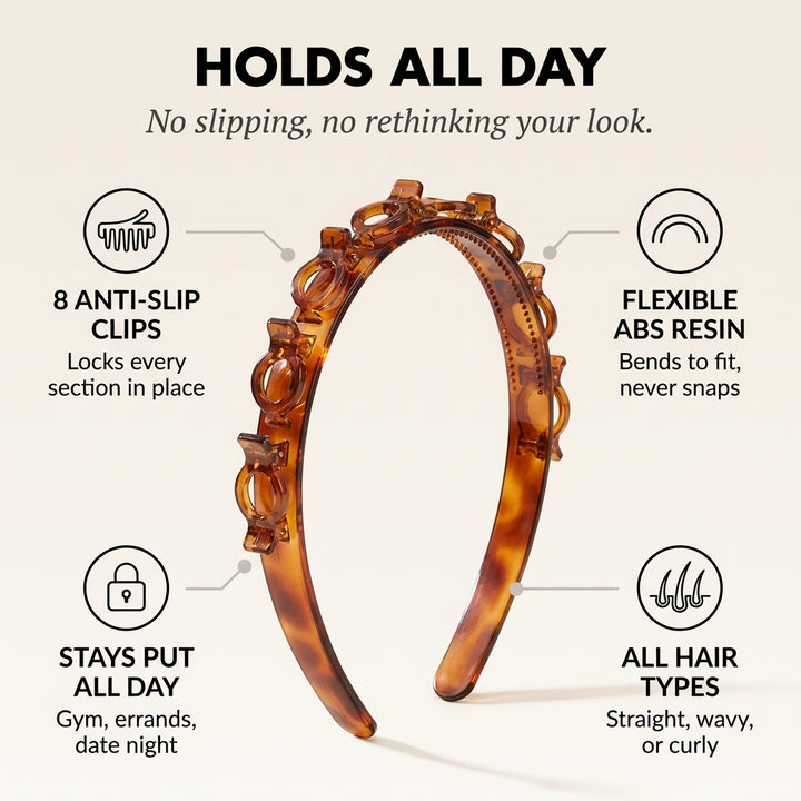 Coilbrook™ – 8-Clip Anti-Slip Weave Headband for Instant Braided Styles +  1+1 FREE