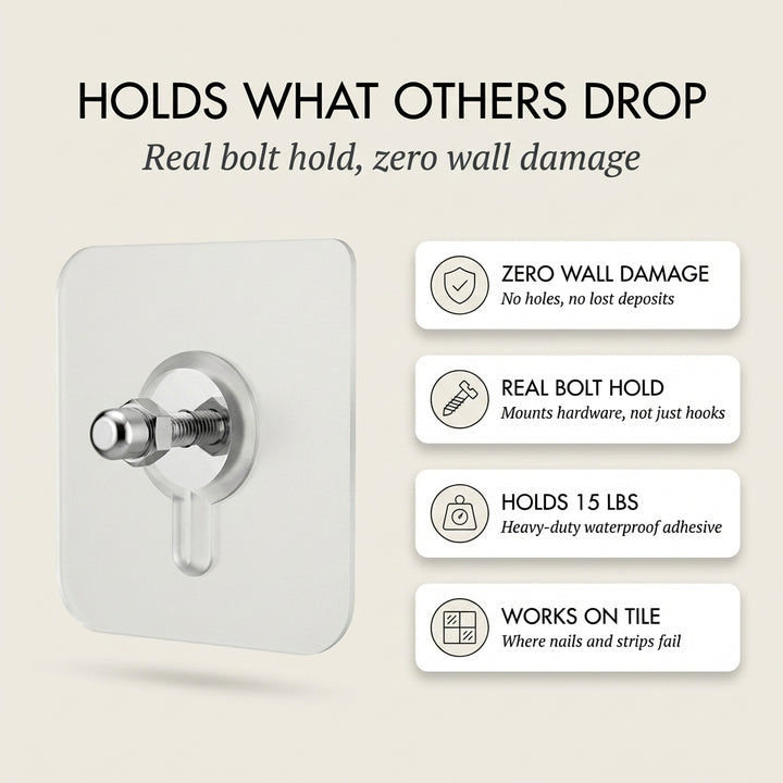 Gripholt™ – No-Drill Adhesive Screw Mount Wall Stickers + 50% OFF