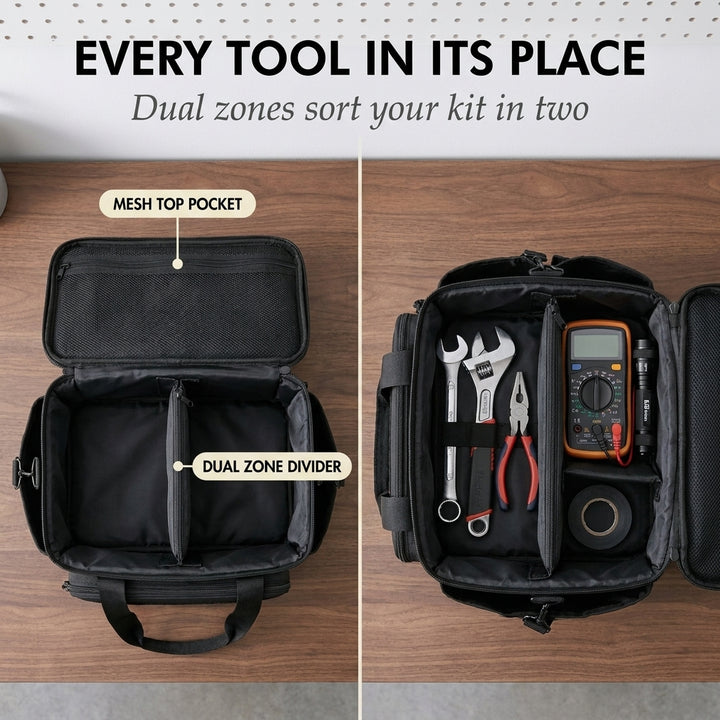 Haulcraft™ – Heavy-Duty Canvas Tool Bag with MOLLE Panel &amp; Padded Dual Handles + 50% OFF