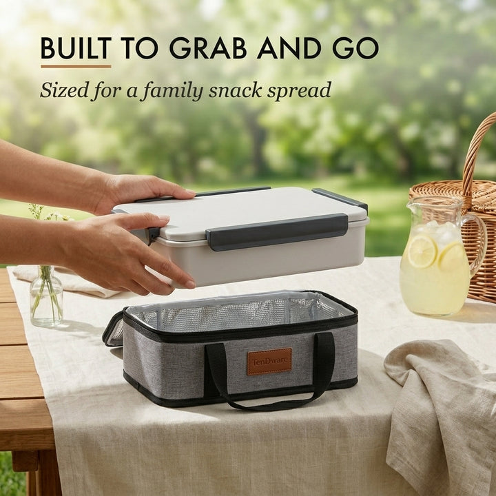 Grazely™ – Insulated Chilled Snack Box with Ice Pack, Carrier &amp; 10 Compartments + 50% OFF