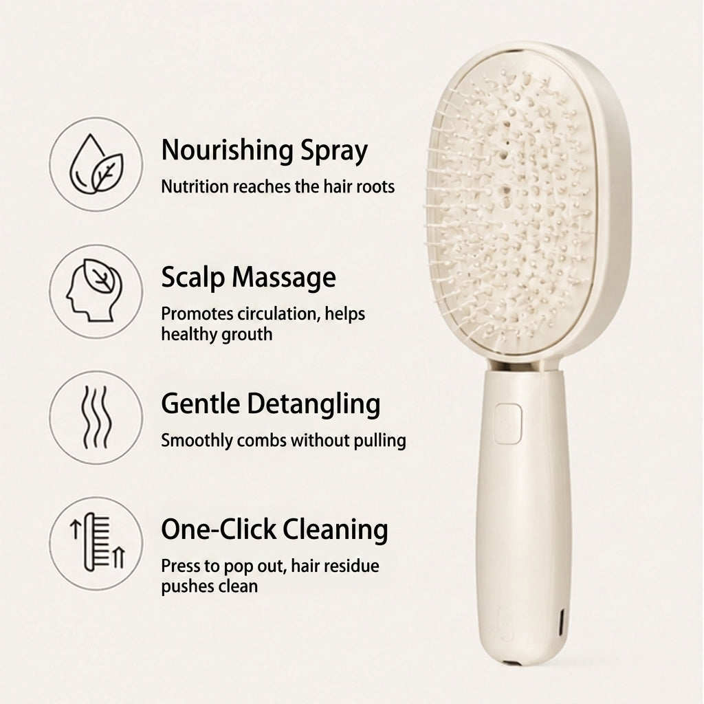 Glissette™ – 2-in-1 Misting Detangle &amp; Massage Hair Brush + 50% OFF