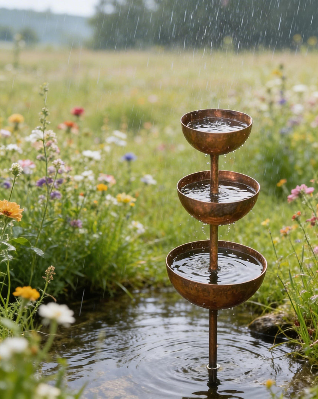The AuraFlow Rain Catcher — Plant Support &amp; Metal Garden Ornament + 50% OFF