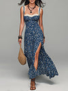 Verena™ – Lace-Trimmed Bias-Cut Floral Maxi Dress with Side Slit & Pockets + 50% OFF