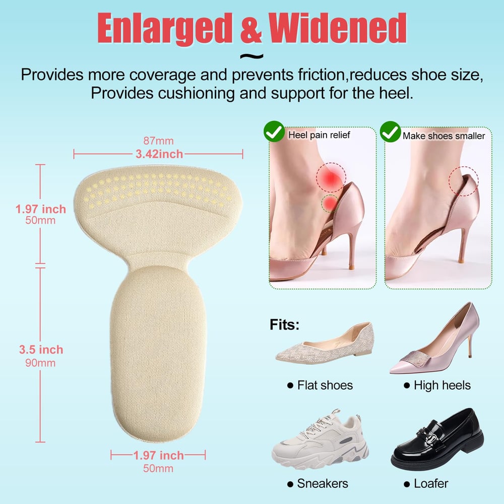Hushstep™ – Cushioned Anti-Slip Heel Liners &amp; Forefoot Pads + 1+1 FREE
