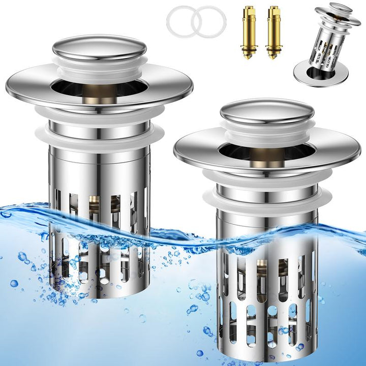 Universal Stainless Steel Drain Strainer - Anti-Clog Sink Stopper Fits 99% of Sink Holes - 50% OFF