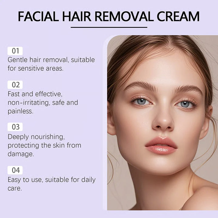 Petalune™ – Gentle Painless Facial Hair Removal Cream with Shea Butter &amp; Centella + 1+1 FREE