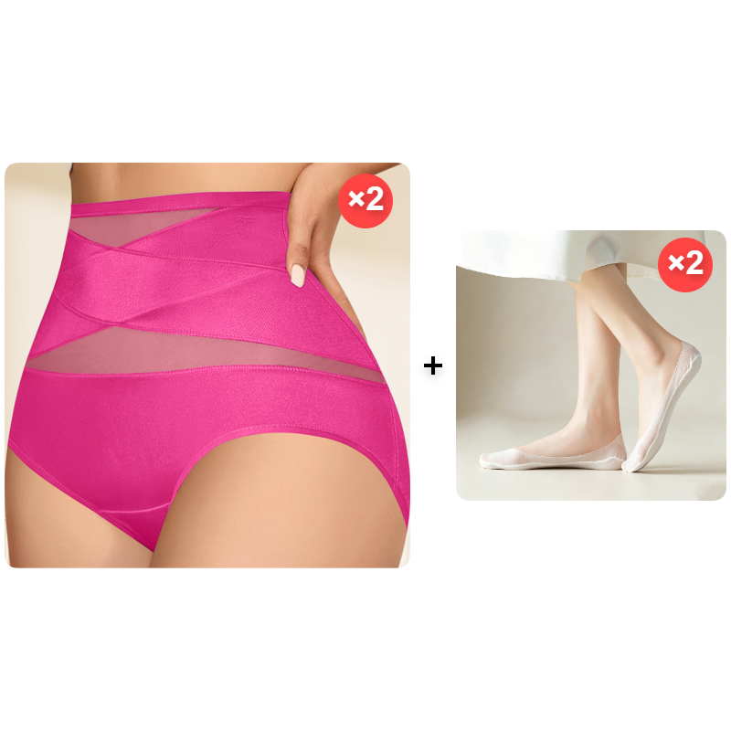 Silhova – High-Waist Cross-Compression Tummy Control Panties + 1+1  FREE