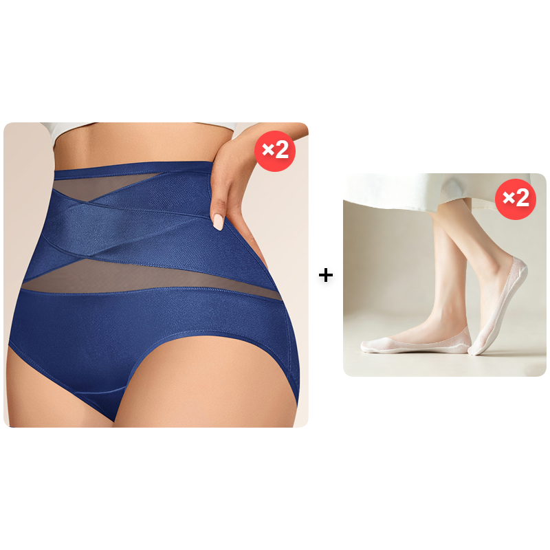 Silhova – High-Waist Cross-Compression Tummy Control Panties + 1+1  FREE