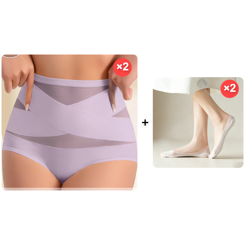 Silhova – High-Waist Cross-Compression Tummy Control Panties + 1+1  FREE