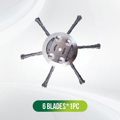 6-Inch Steel Wire Brush Cutter Trimmer Head - Universal Fit Weed Wacker Attachment - 1+1 FREE