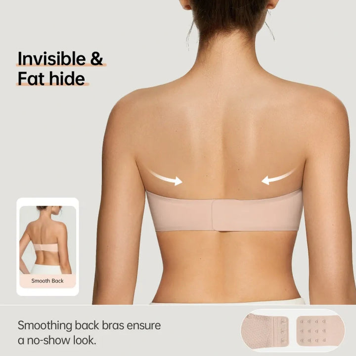 Bareli™ – Invisible Push-Up Strapless Bandeau Bra with Anti-Slip Grip + 50% OFF