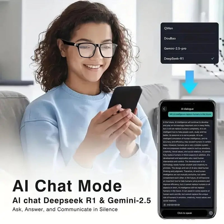 AI Interpretation Smart Glasses - Speak 160 Languages &amp; AI Chat + 50% OFF
