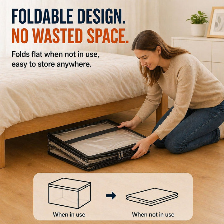 ClearNest™ – Heavy-Duty Clear Stackable Storage Bag for Clothes &amp; Moving + 50% OFF