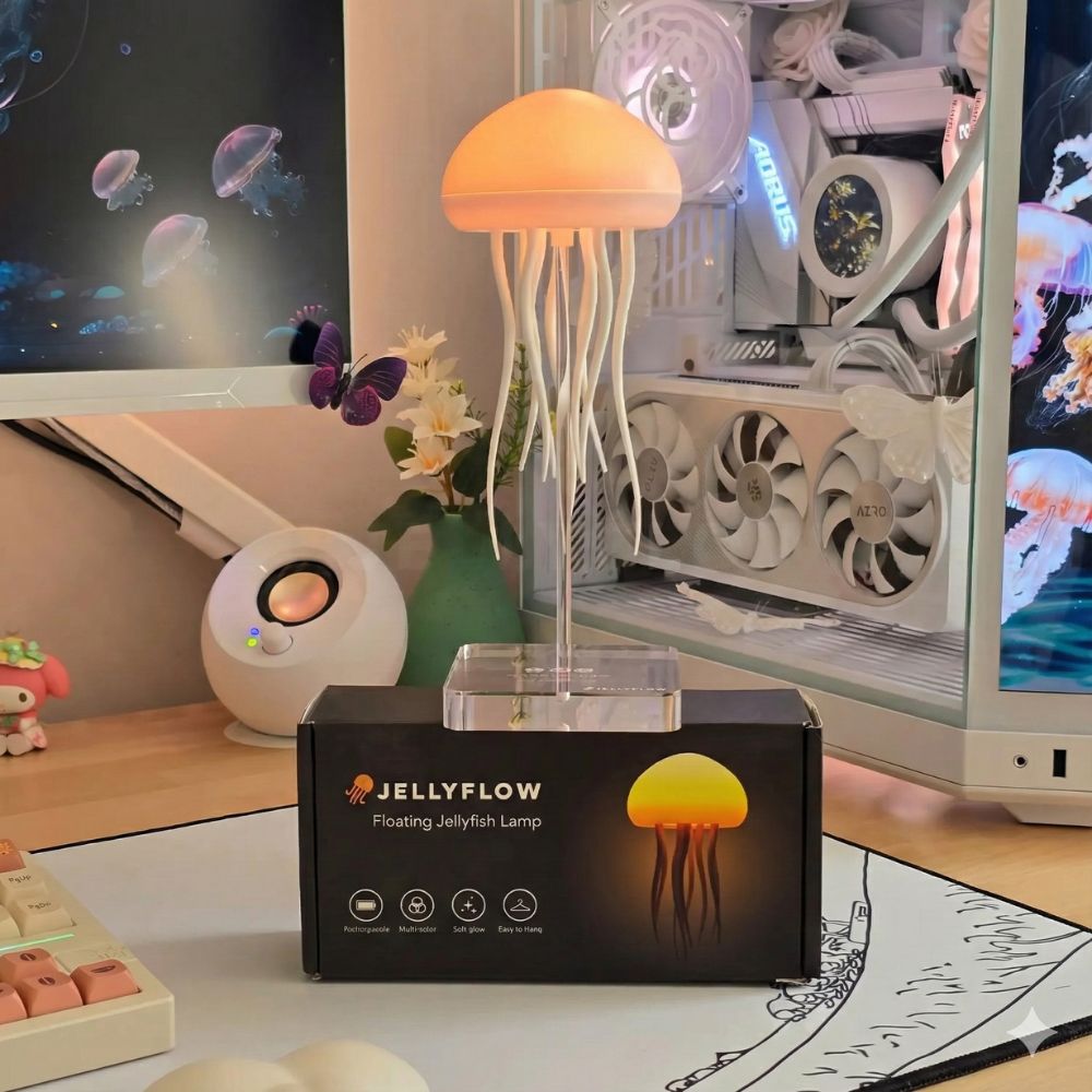 The AuraGlow Jellyfish Lamp — Rechargeable Floating Ambient Light 50% OFF