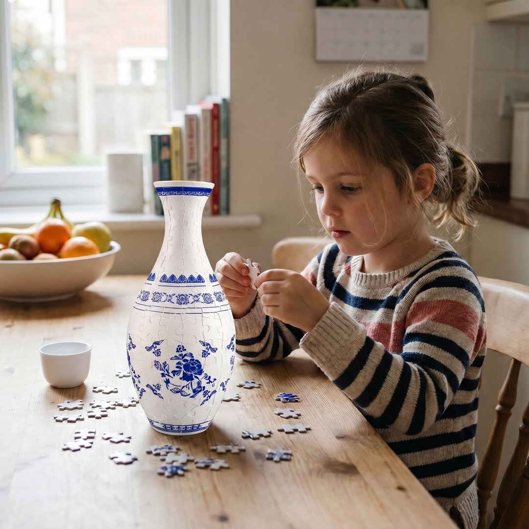 Petalcraft™ – DIY 3D Puzzle Vase with Built-In Water Reservoir for Real Flowers + 50% OFF