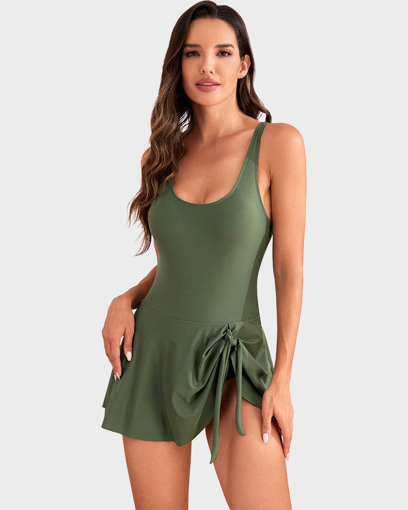 Marivelle™ – Tummy-Control Skirted One-Piece Swimsuit with Built-In Bra + 50% OFF