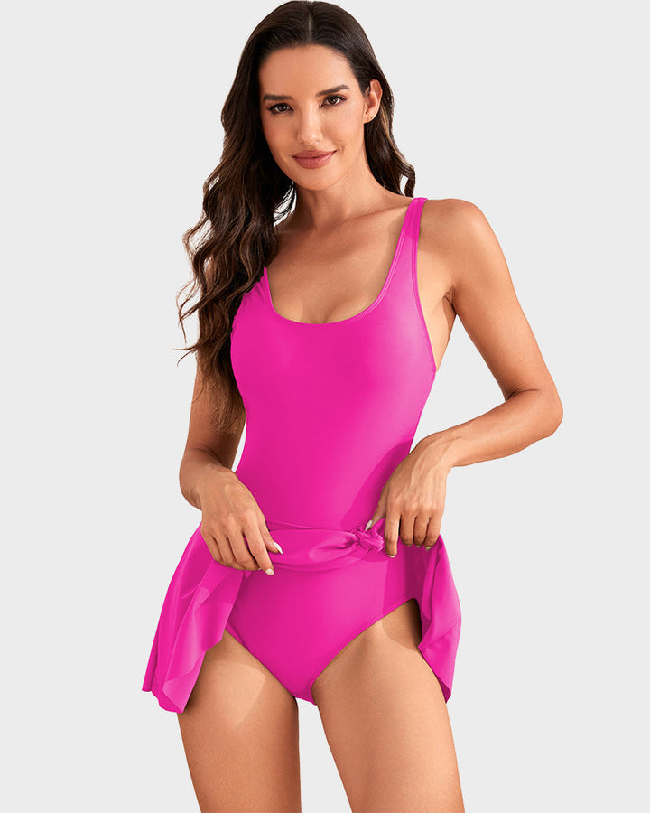 Marivelle™ – Tummy-Control Skirted One-Piece Swimsuit with Built-In Bra + 50% OFF