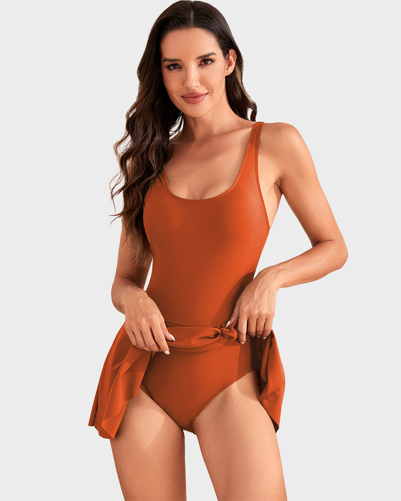 Marivelle™ – Tummy-Control Skirted One-Piece Swimsuit with Built-In Bra + 50% OFF