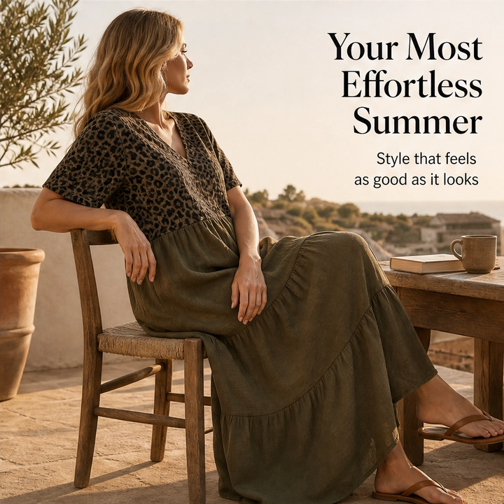 Savanna – V-Neck Tiered Bohemian Maxi Dress + 50% OFF