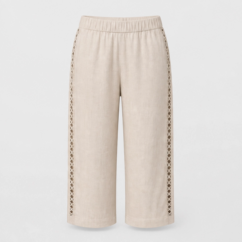Eyelette™ – High-Waist Lace-Cutout Capri Pants for Women + 50% OFF