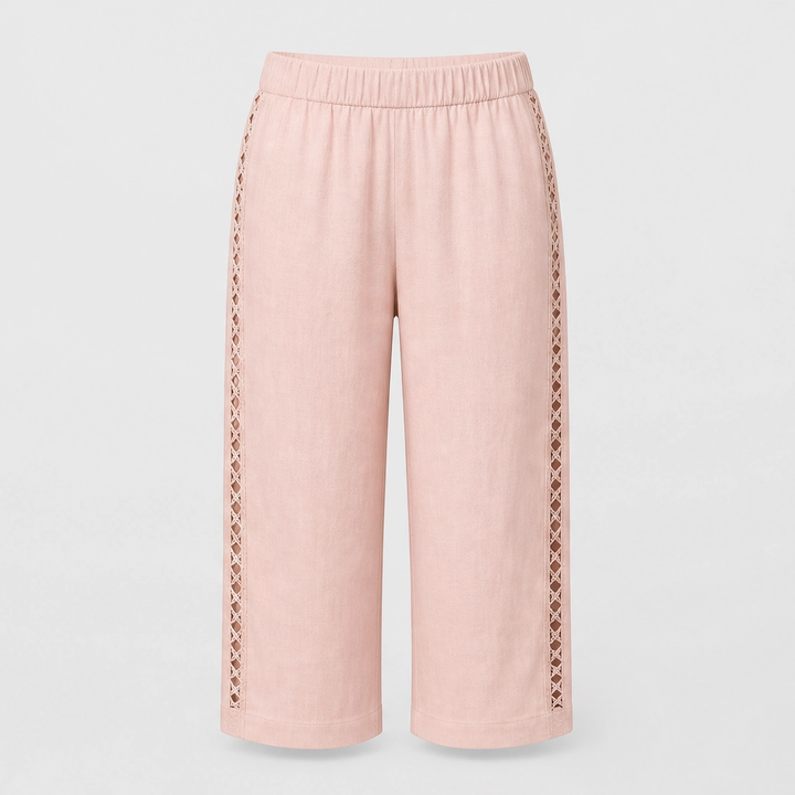 Eyelette™ – High-Waist Lace-Cutout Capri Pants for Women + 50% OFF