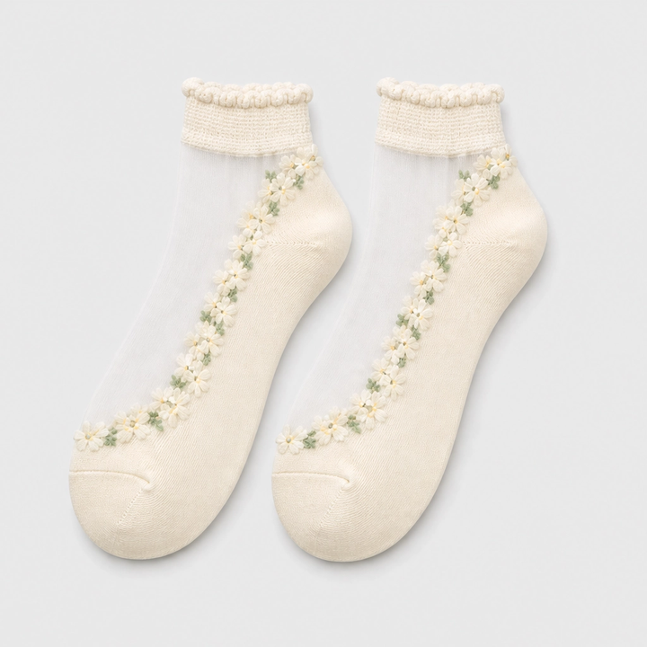 Bloomveil™ – Sheer Floral Lace Ankle Socks with Soft Cotton Sole + 1+1 FREE