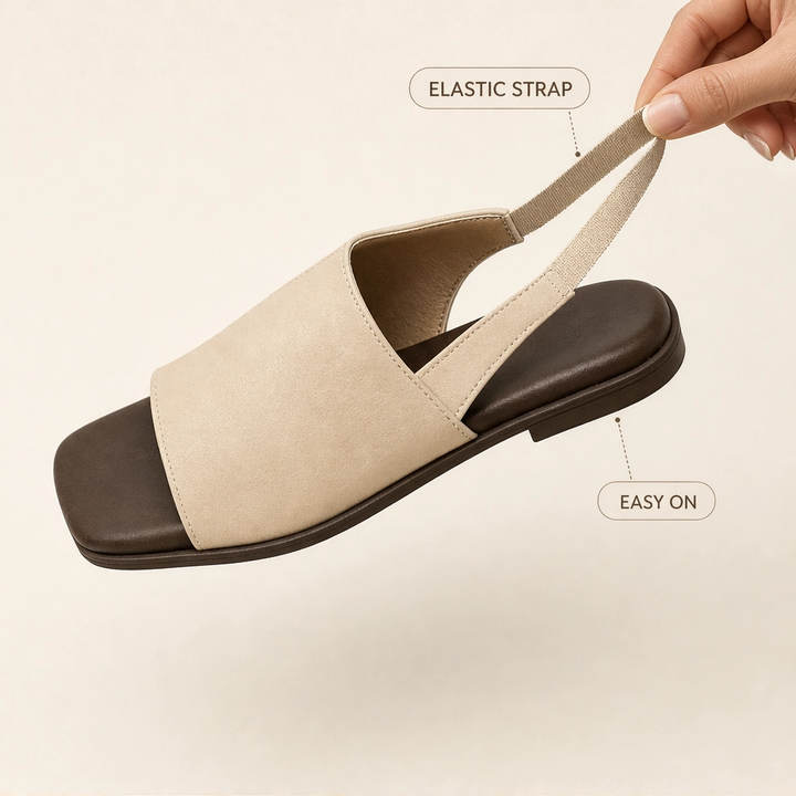 Salenza™ – Square-Toe Elastic Slingback Sandals for Women + 50% OFF