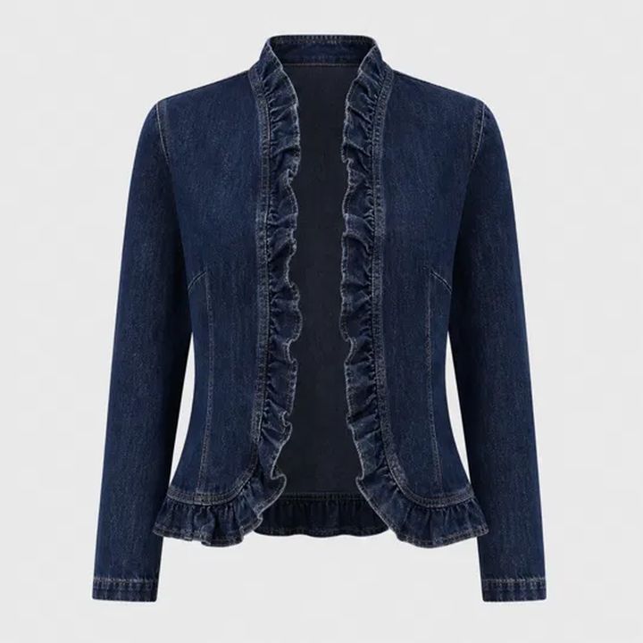 Wisteria™ – Ruffle-Trim Open-Front Lightweight Denim Jacket + 50% OFF