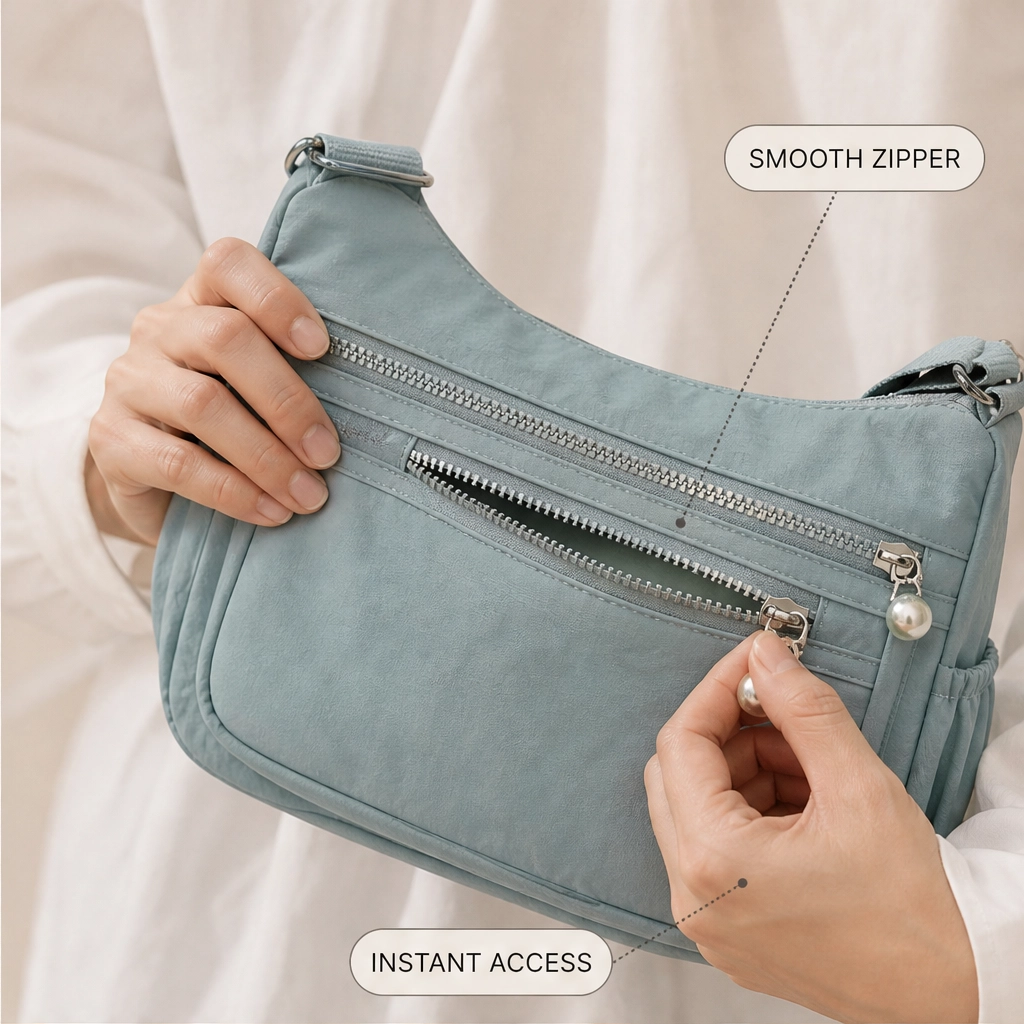 Willowbrook™ – Lightweight 4-Pocket Nylon Crossbody Bag + 50% OFF