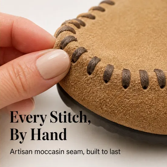 Hearthen™ – Hand-Stitched Suede Slip-On Comfort Mules + 50% OFF