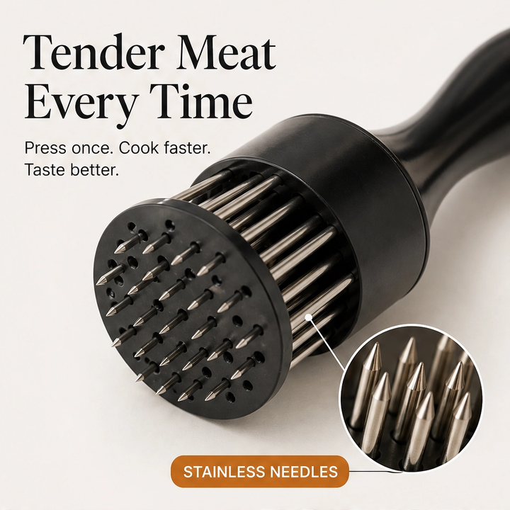 Searwell – Stainless Steel Needle Meat Tenderizer with Retractable Safety Guard + 50% OFF