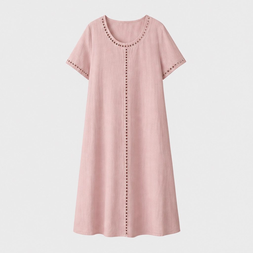 Linaire™ – Breathable Cotton-Linen Openwork Midi Dress + 50% OFF