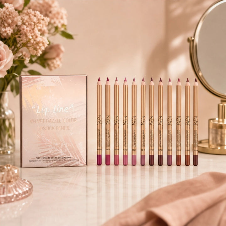 Pouté™ – Velvet Matte Lip Liner Set | 12 Smudge-Proof Shades + 50% OFF