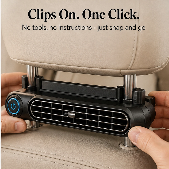 Cooldrift™ – 3-Speed Headrest Car Fan for Back Seat, Kids &amp; Pets + 50% OFF