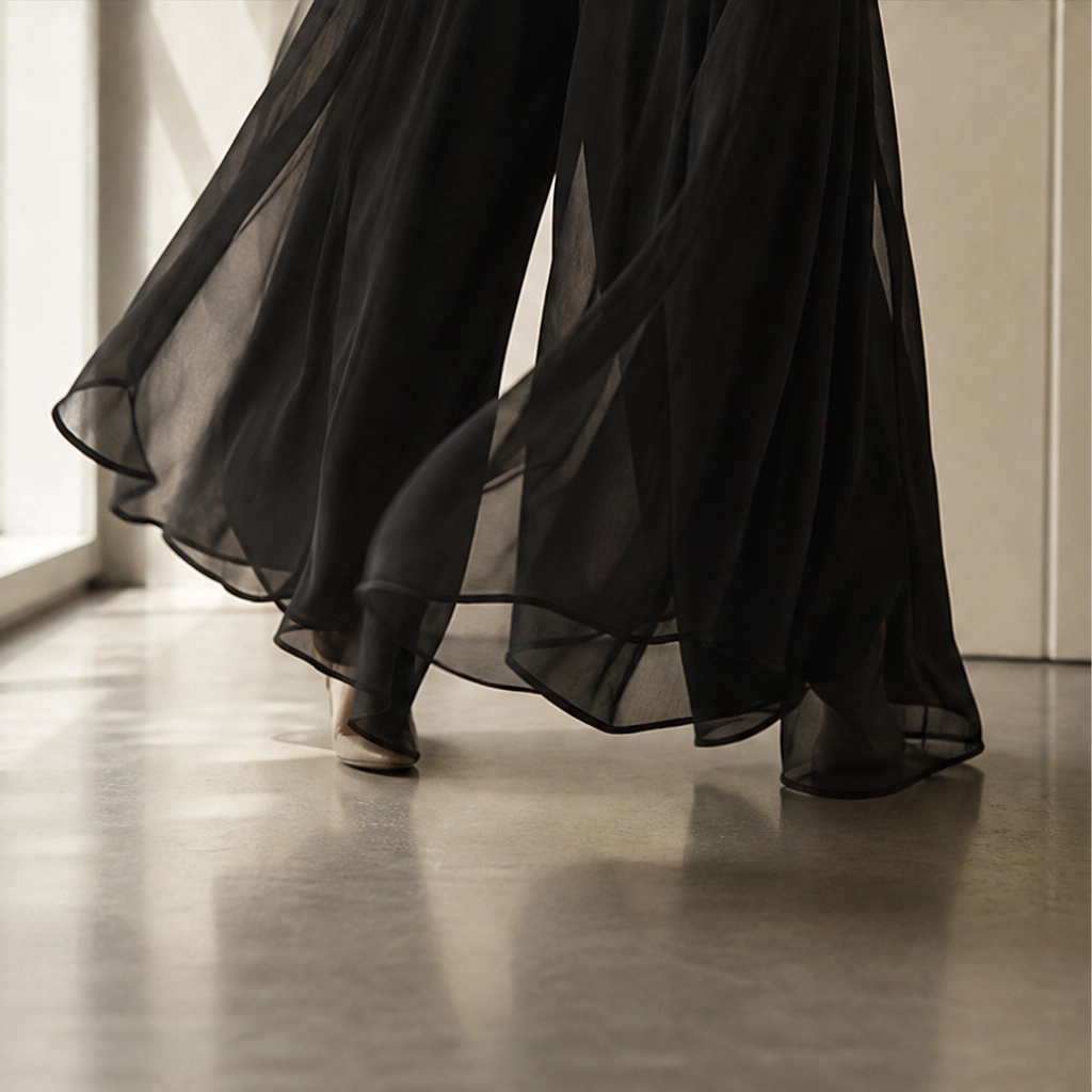 Drapelle™ – Flowing Chiffon Wide-Leg Pants with Elastic Waist + 50% OFF