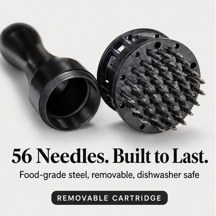 Searwell – Stainless Steel Needle Meat Tenderizer with Retractable Safety Guard + 50% OFF