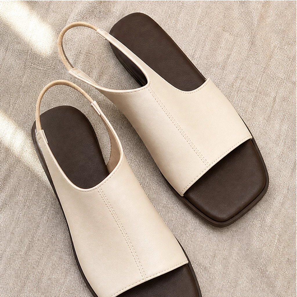 Salenza™ – Square-Toe Elastic Slingback Sandals for Women + 50% OFF