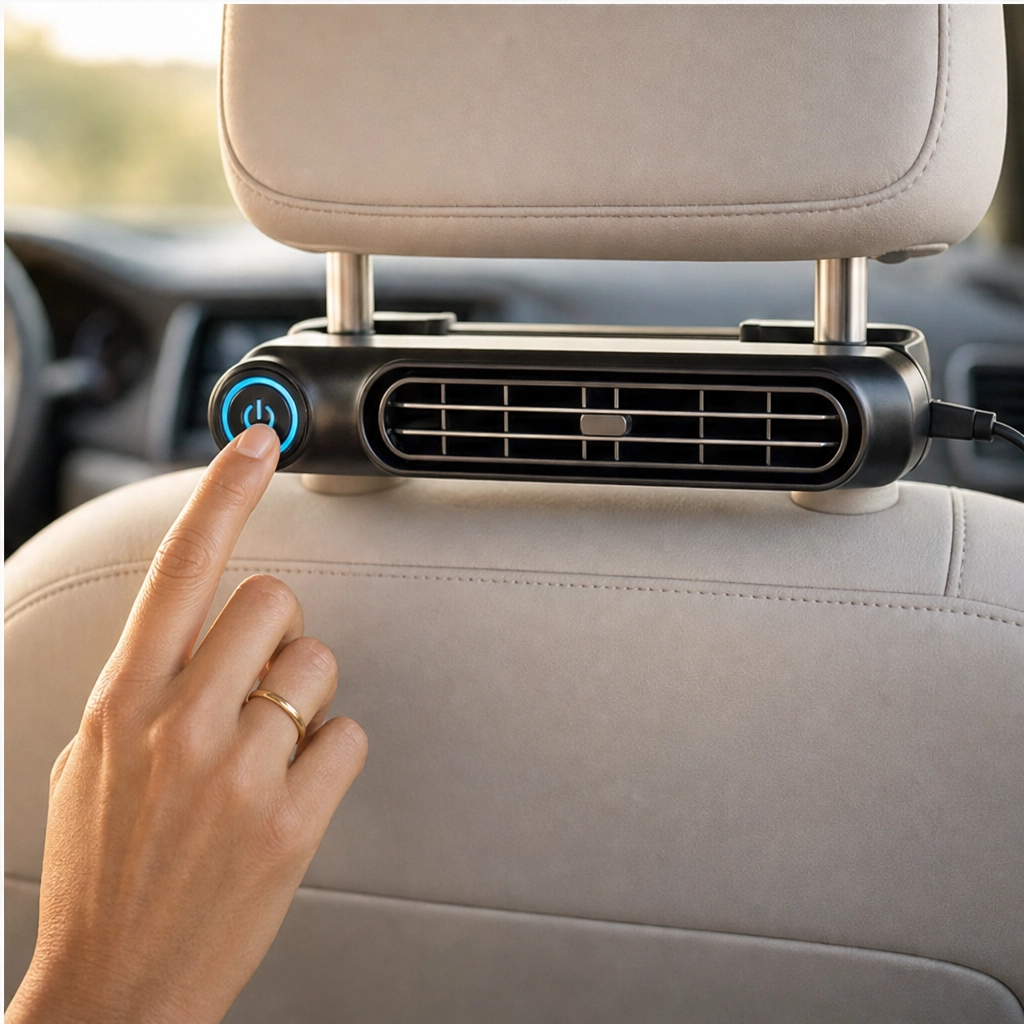 Cooldrift™ – 3-Speed Headrest Car Fan for Back Seat, Kids &amp; Pets + 50% OFF