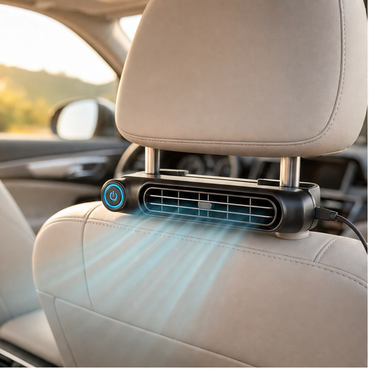 Cooldrift™ – 3-Speed Headrest Car Fan for Back Seat, Kids &amp; Pets + 50% OFF