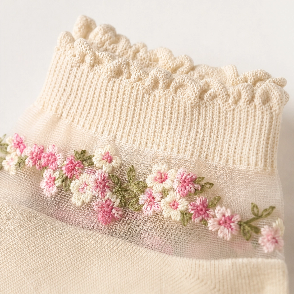 Bloomveil™ – Sheer Floral Lace Ankle Socks with Soft Cotton Sole + 1+1 FREE